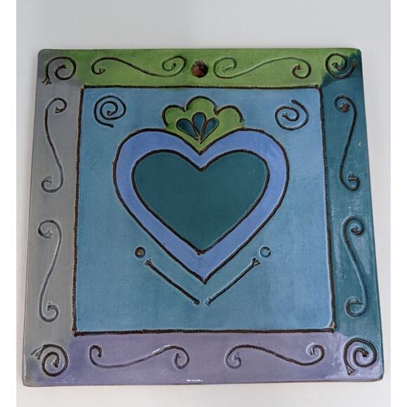 Set of 4 Art Tile, Trivet, Wall Plaque of Heart - Museum of Fine Arts Boston - Picture 3 of 7